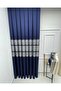 Çaki Fj672069 V-530 Dark Blue 1/3 Festive Pleated Background Curtain Apm