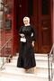 Women's Dress with Elastic Waist and Lace-Up Detail - 3