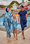 Patterned Turquoise Kimono Caftan P2428 - 3