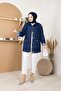 Women's Jeans Jacket with Stone Detail Pocket - 3