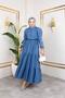 Women's Buttoned Pocket Detailed Waist Lace up Denim Dress - 2