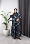 Women's Lined Flower Patterned Chiffon Dress - 3