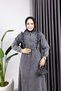 Women's Denim Jeans Dress with Fir Lace-Up Waist - 4