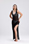 Women's Knitwear Knitted Openwork Button Detail Beach Dress - 6