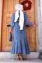 Women's Bucket Buttoned Denim Dress - 7