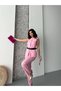 Women's Vest Pants Belted Double Suit Pink - 2