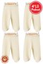 Unisex Baby Combed Organic Cotton 0-6 Months Baby Single Bottom Set of 4 with Booties - Yellow