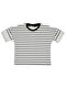 Boyfriend Black Muslin Trousers + Black and White Striped Combed Cotton T-Shirt - 4
