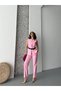Women's Vest Pants Belted Double Suit Pink - 4