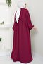 Eva Ayrobin Hijab Dress Burgundy Hm2454 - 5
