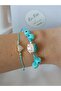2 Pack Lucky Cat Bracelet & Mint Green Glass Evil Eye Bead Blue String Bracelet Heart Bracelet - 3