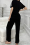 Nies Pajama Set Women's Short Sleeve Tulle Detailed Black - 3