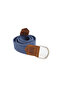 Unisex Leather Detailed Indigo Canvas Sport Cloth Belt - 2