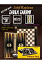 Wooden Backgammon Scale Checkerboard Set with Playing Cards Gift Walnut Coated Polished Tournament Hobby Game Set
