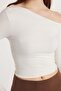 Women's Slim Fit Slim Fit Shoulder Detailed Ecru Blouse - 3