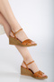 Genuine Leather Wedge Heel Sandals from Size 33-34-35 to Size 41-42-43-44-45 - 3