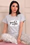 طقم بيجامة بأكمام قصيرة وشعار GREY Good Night - 2