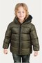 Girl's Khaki Fleece Hooded Waterproof Windproof Inflatable Winter Coat & Coat