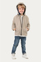 Boy's Stone Lined Water and Windproof Hooded Double Zipper Pocket Raincoat - 4