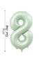 Foil Balloon 8 Number Helium Balloon 76 cm Green Color - 8 Years Old Balloon - 8 Number Balloon - 34 Inch