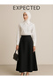 Women's Hijab Black Long Flared Skirt – Scuba Fabric Comfortable Casual and Stylish Skirt