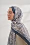 Ethnic Voile Pashmina Pattern Shawl - Navy Blue - 6035-190