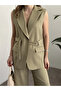 Women's Belt Detailed Vest Set - 2