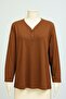 Plus Size V-Neck 3 Button Mother Combed Cotton Blouse – Relaxed Fit - 2