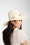 White Straw Beach Hat with Rope Stripe and Bead Detail - 8