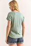 Women's Green Bat Knitted Viscon Blouse Blz-19001916 - 2