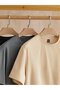 Unisex Basic Oversize Beige, Black, Smoke Gray Color T-Shirt Pack of 3 - 5