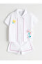 White Floral Girls' Shirt and Shorts 2-Piece Set -ForMyself-