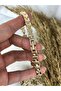 Round Design Pink Stone Gold Women's Wristwatch - 4