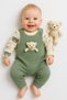 Baby Boy Teddy Bear 2-Piece Salopet Set Long Sleeve Snap Fastener Newborn Outfit 2 Pieces Cotton - 2