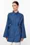 Pleated Sleeve Indigo Shirt - 5