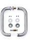 Ranbo C-Shaped 6" Back-to-Back Frameless Glass Shower Door Push Pull Handle - 9