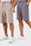 Cotton Regular Fit Normal Waist Pocket 2 Pack Shorts Men's Shorts 590804142S2