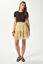 Women's Juliet Yellow Floral Pattern Lined Flounce Mini Chiffon Woven Skirt - 2