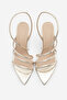 Women's Pointed Toe Ankle Strap Classic Heeled Sandals Cerona Gold - 5