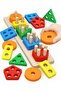 Montessori Toys for 1 to 3-Year-Old Boys Girls Toddlers, Wooden Sorting & Stacking Toys for Toddlers