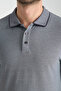 Men's Non-Shrinkable 100% Cotton Fabric Slim Fit Slim Fit Black-And-White Non-Curling Polo Neck T-Shirt