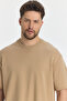 2857 Massimo Men's Camel 100% Supima Cotton Non-Shrink Fabric Regular Fit Crew Neck T-Shirt - 3