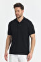 Men's Non-Shrinkable 100% Cotton Fabric Slim Fit Slim Fit Black Non-Curling Polo Neck T-Shirt - 6