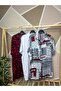 Red - White Color 3-Piece Viscose Men's Shirt