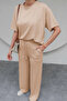 Women's Summer Combed Cotton Suit – Short Sleeve Blouse & Flared Trousers - 3