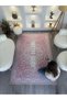 Opal Pink Themed Text Detailed Patterned Woven Base Modern Decorative Carpet Opal02