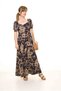 Women's Summer Navy Blue Kiss Collar Watermelon Sleeve Long Dress 17D-3077