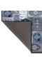 Quartz Collection Blue Tones Keep Off Written Vintage Patterned Woven Base Decorative Carpet Kuvars33 - 6