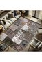 Quartz Collection Keep Off Written in Gray Tones Vintage Patterned Woven Base Decorative Carpet Kuvars33 - 2