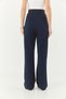 Women's Navy Blue Velcro Waist Comfortable Palazzo Trousers 3826 60261150 - 8